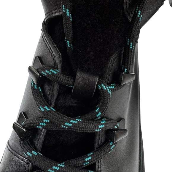 Marc Fisher Leather ML Izumi Combat Boot Real Sheepkin Fur Black Size 7 NWT - Picture 8 of 13